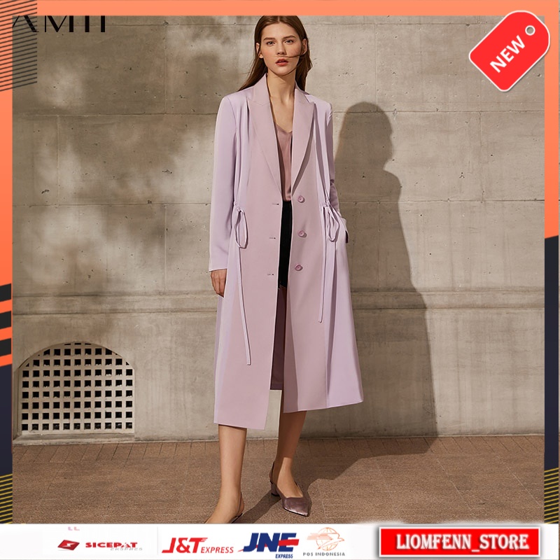 Mantel Musim Dingin Wanita Korea  Spring Summer Fashion Silk Women's Trench Coat Causal Patchwork La