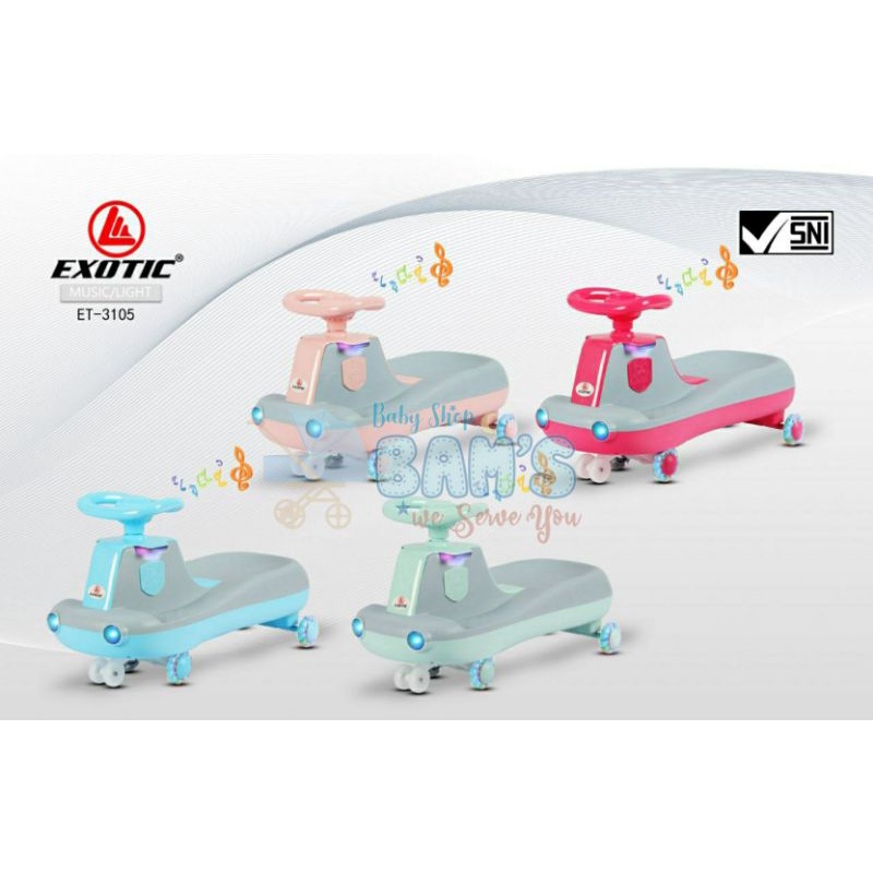 [TERMURAH BAMS✨] MAINAN ANAK MOBIL ET 3105 SWING CAR  EXOTIC ET 3105 RIDE ON TOYS MOBIL ET3105