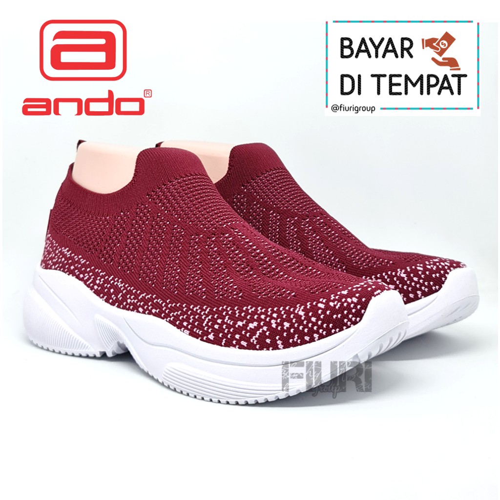 FIURI - Ando Original - NAOMI 37-40 Maroon - Sepatu Kets Wanita - Sepatu Sneakers Wanita - Sepatu Ol