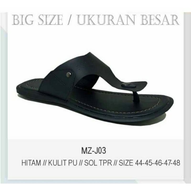 Sandal Jepit UKURAN BESAR 44 45 46 47 48 / Sendal JUMBO Kasual Hitam, 48 Gede Banget