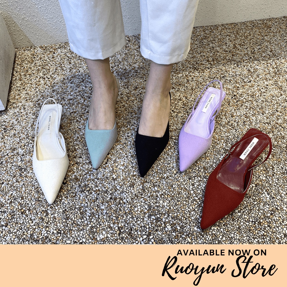 RYS - Sugar Pastel Sepatu Heels Slip-On Wanita Fashion Casual / Pesta - Ori Import