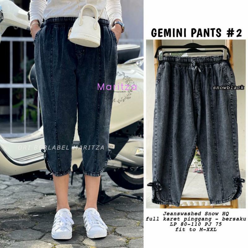 Gemini Pants #2 Celana Baggy Boyfriend Pendek 7/8 Jeans Jean Jins Denim GBM