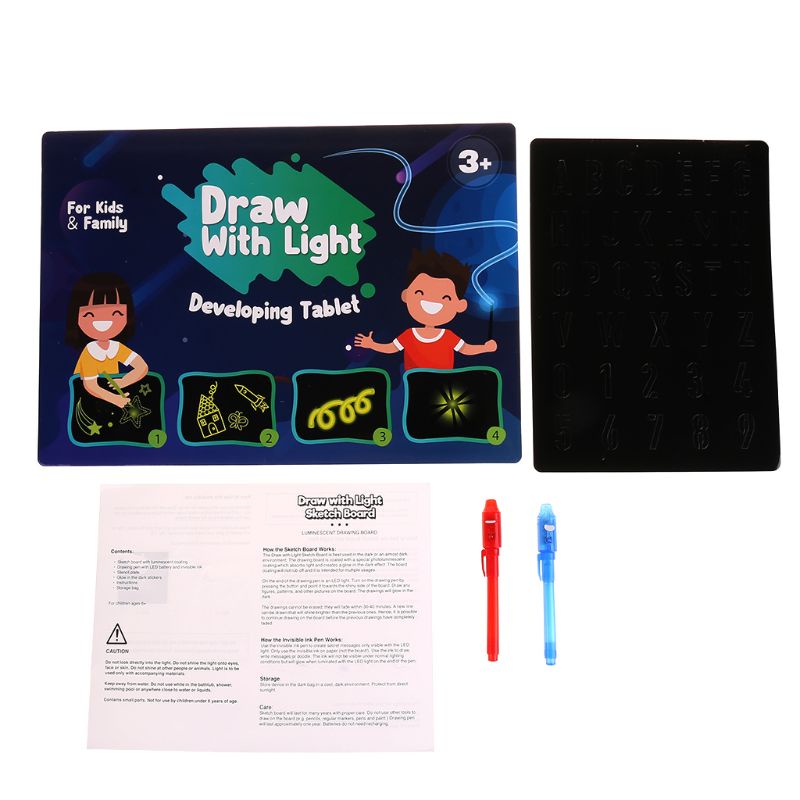 Zzz Papan Tulisan Magic Draw with Light Fun Developing Toy Fluorescent Drawing