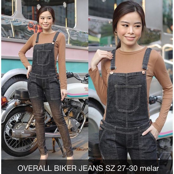 OVERALL JEANS WANITA OVERALL BIKER