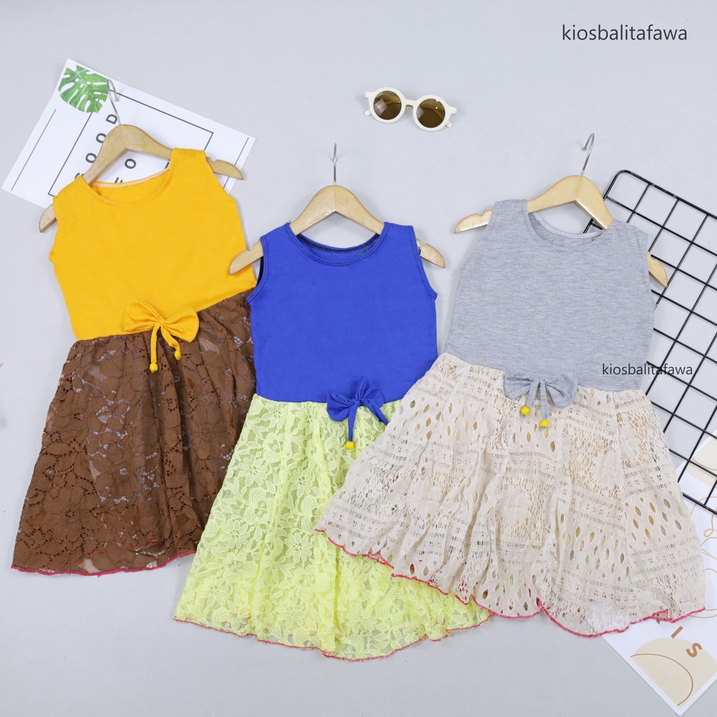 Dress Zevana Uk 3-4 Tahun / Dres Brukat Kensi Anak Perempuan Gaun Pesta Baju Kids Balita Import babycinnamon