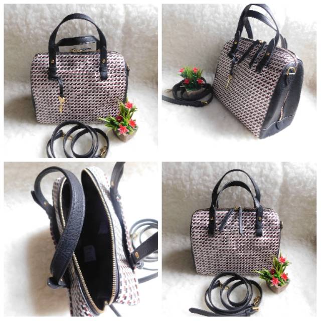Fossil Rachel Satchel Black Cream