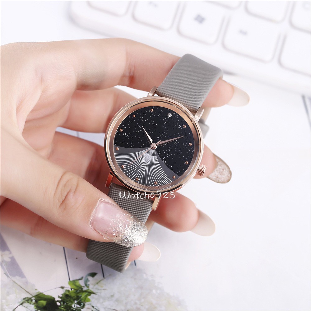 Berlian imitasi Quartz Watch Mode Belt Perhiasan Starry Virgin Table Jam Tangan Wanita J66