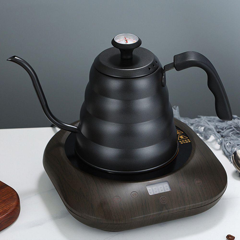 【 ELEGANT 】 Drip Kettle Untuk Rumah Kantor Mulut Tipis Gooseneck Coffeeware 1L/1.2L Dengan Termometer Aksesoris Dapur Coffee Kettl