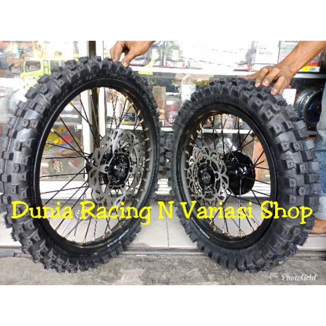 Paketan Velg KLX 150 dan DTracker 150 Velg ring 16 19 dan ring 18 21 sama Ban luar dalam Tromol jari jari