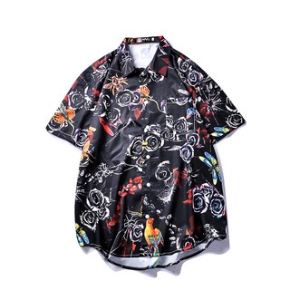  Kaos  T Shirt Lengan Pendek Motif  Bunga Mawar  dan Burung 