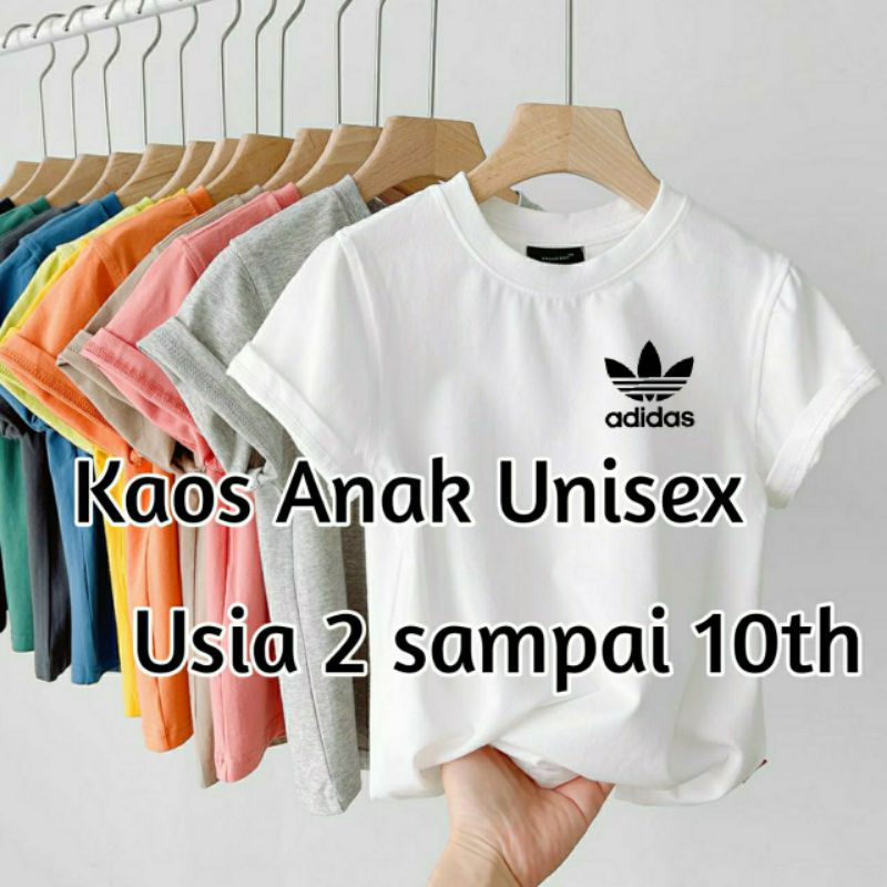 Kaos Anak Unisex Adidaz Cotton Combed Usia 2-10th Kaos Oblong Anak