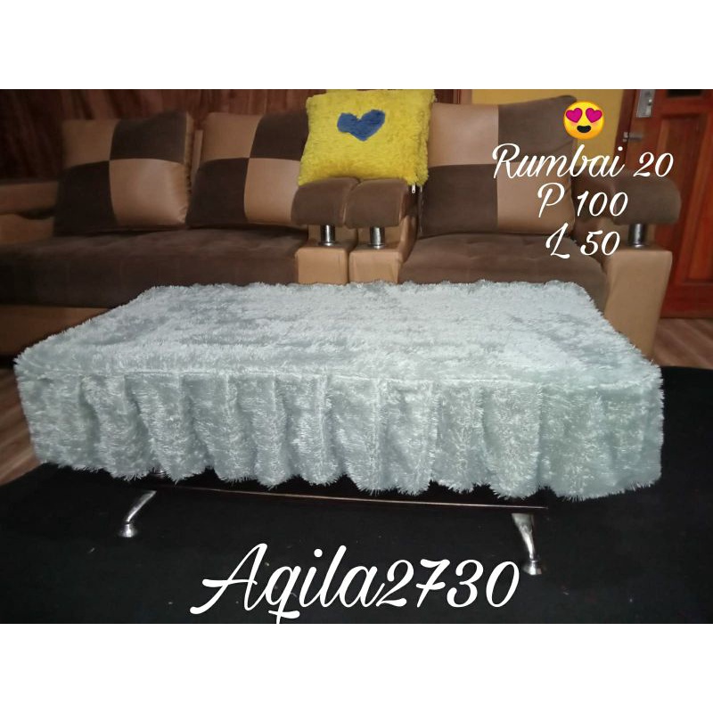 TAPLAK MEJA RUMBAI TAPLAK RUMBAI BULU RASFUR TAPLAK MEJA uk 100x50