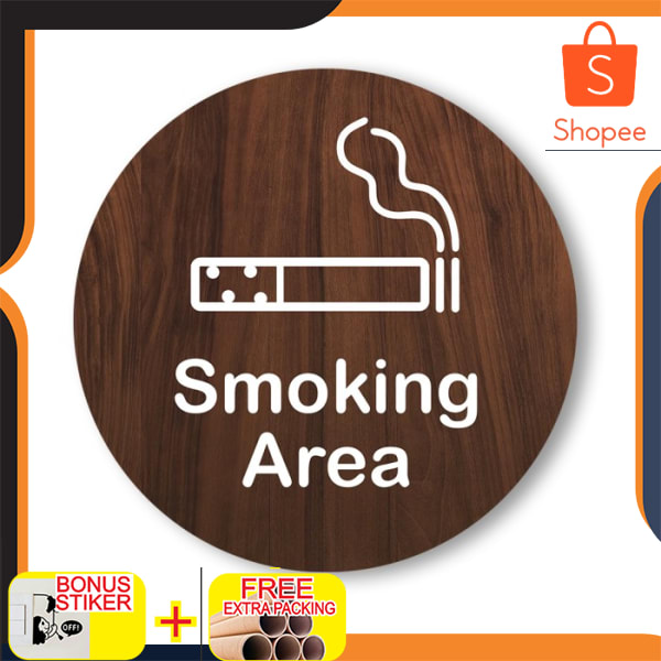 

papan tanda smoking area Elegan