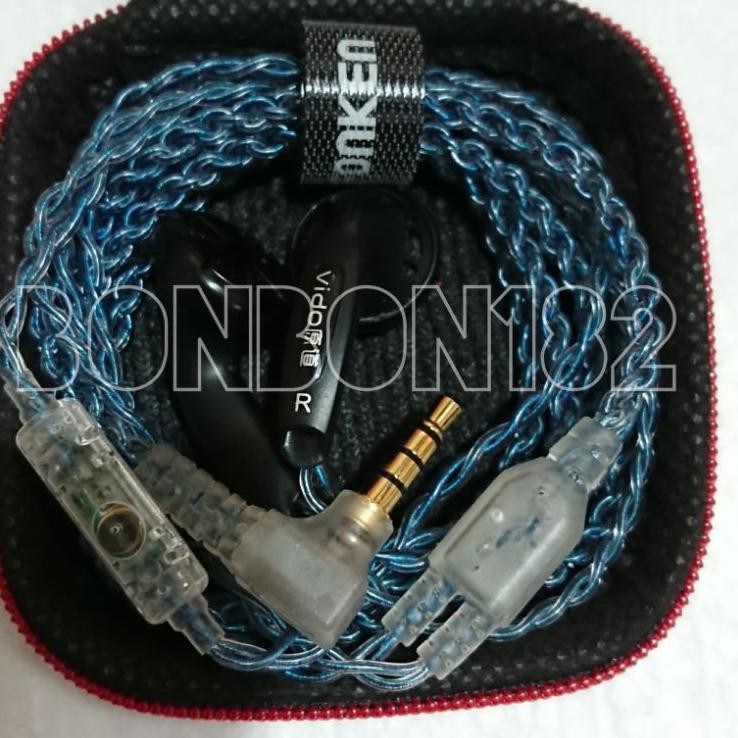 Earphone Vido Recable braided Cooper with Mic .