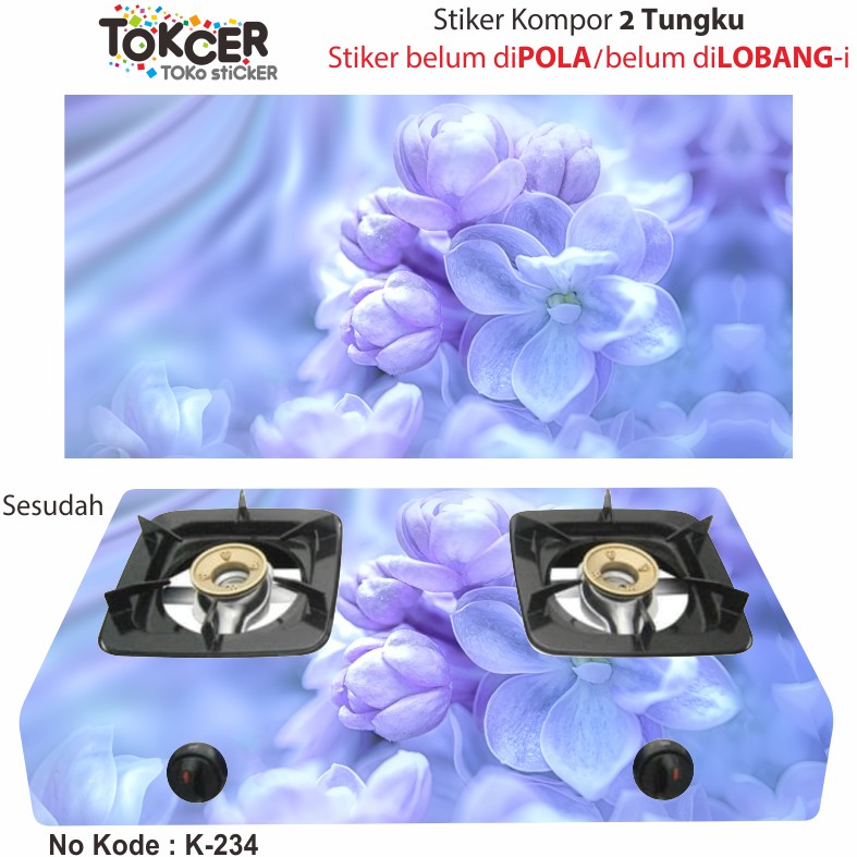 Variasi Stiker Kompor 2 Tungku BUNGA