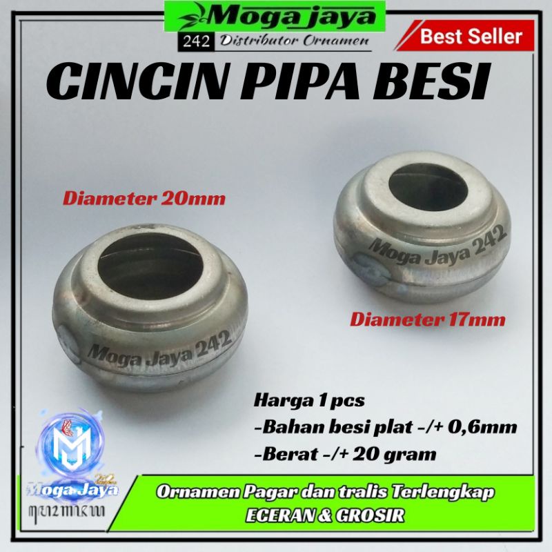 cincin pipa besi ornamen tralis pintu pagar