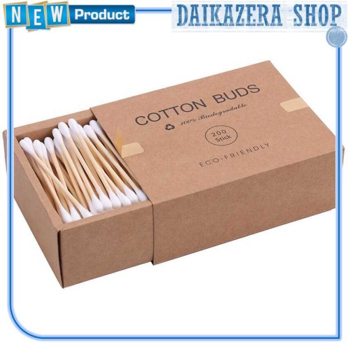 Korek Kuping Cotton Buds Bambu Pembersih Telinga 200Pcs