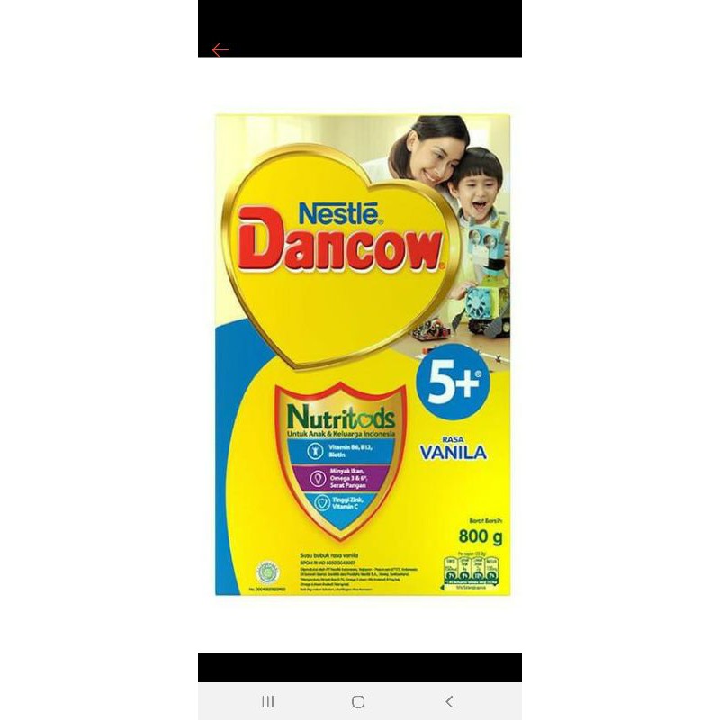 

Dancow 5+ varian rasa madu dan vanila