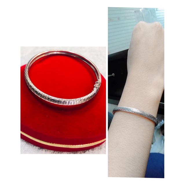 GELANG BANGKOK UKIR PERAK92/ LAPIS EMAS PUTIH ASLI/GB046