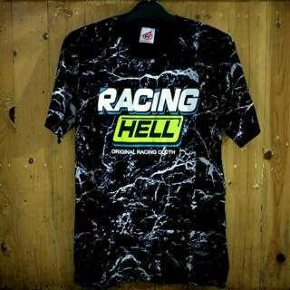  Kaos  distro racing  hell  fullprint pria wanita Shopee 