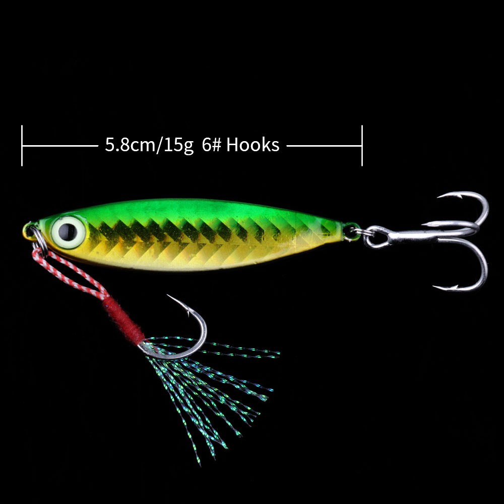 HENGJIA New 1pcs Metal Jig Umpan Pancing Swimbait 7g/10g/15g/20g Laser Fishing Lure Alat Pancing Bait Ikan Kail Tackle