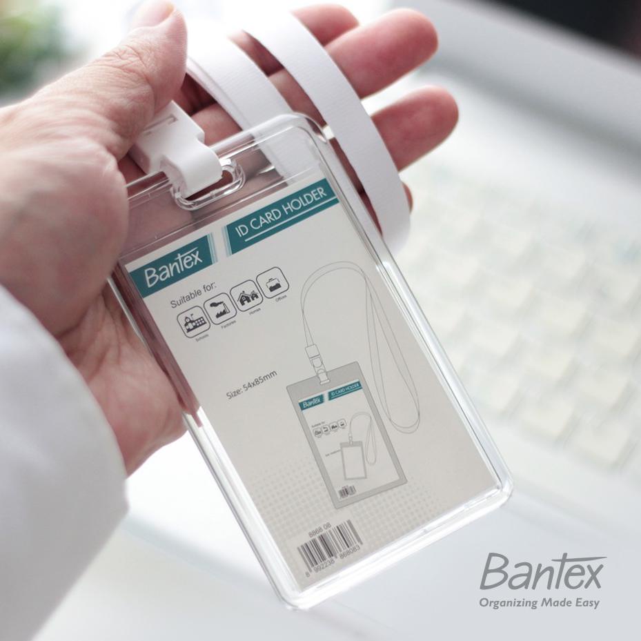 

QHR Bantex Transparent ID Card Holder Lanyard Portrait #8868 HR Stock Banyak_