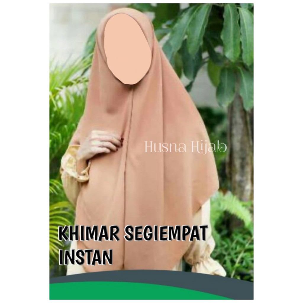 [HUSNA HIJAB] Khimar Segi Empat INSTAN SYAR'I Tinggal Slup / Kerudung Instan / Segi Empat Instan