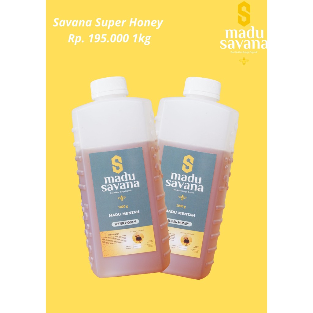 

Madu Murni Asli 1kg Savana Super honey Grade A Nektar Bunga 100% Alami Pure Natural Raw Honey