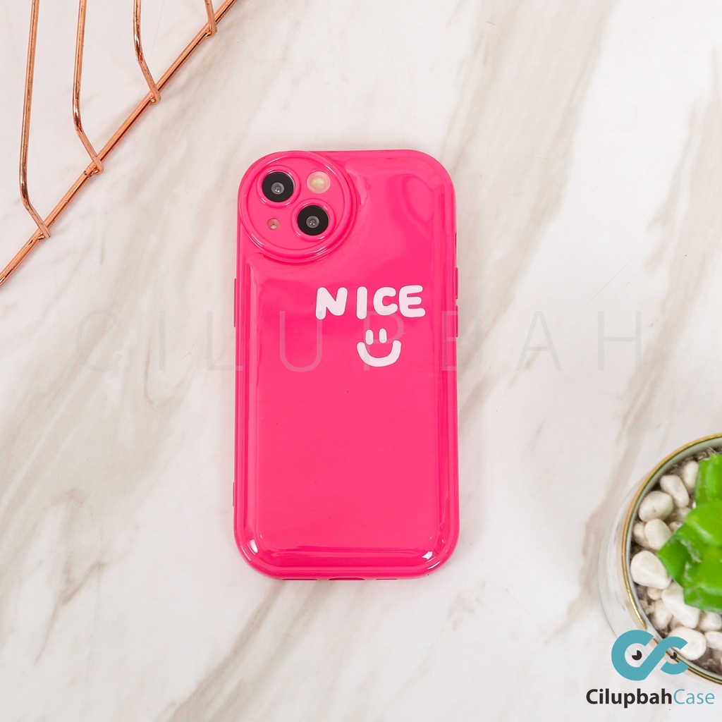 Nice Smile Pink SoftCase for iPhone 7 8 PLUS XR X XS MAX 11 12 13 MINI PROMAX