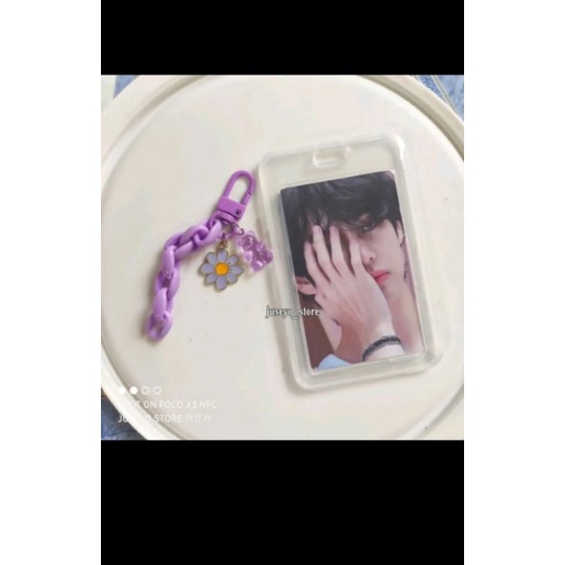 Kpop Set Keychain Aestetic + box wadah Photocard Idol free PC