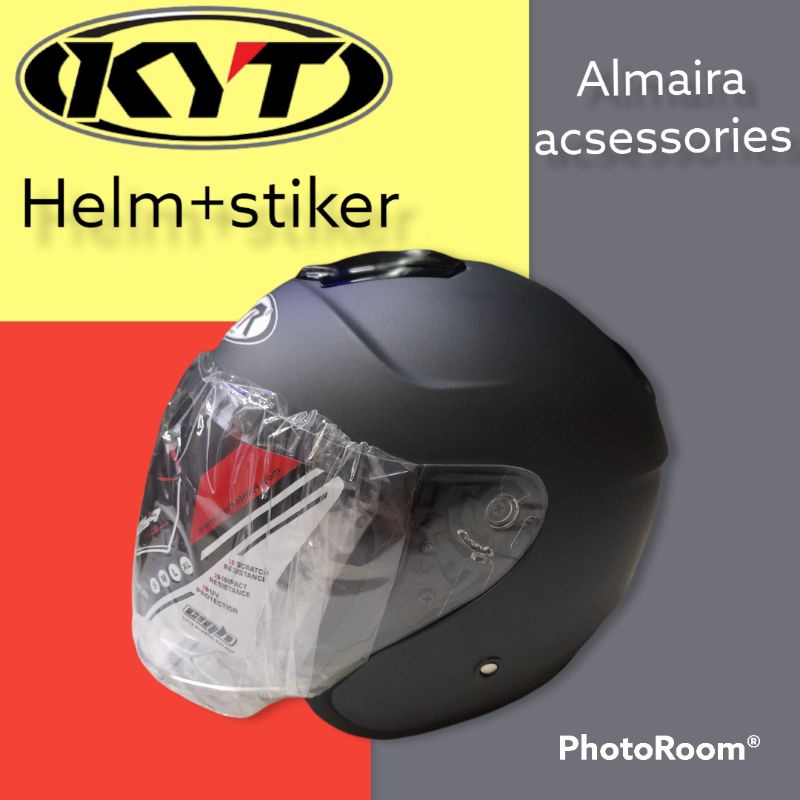helm DYR / model, KYT KYOTO, white solid/ helm setandar-Gray dop+stiker