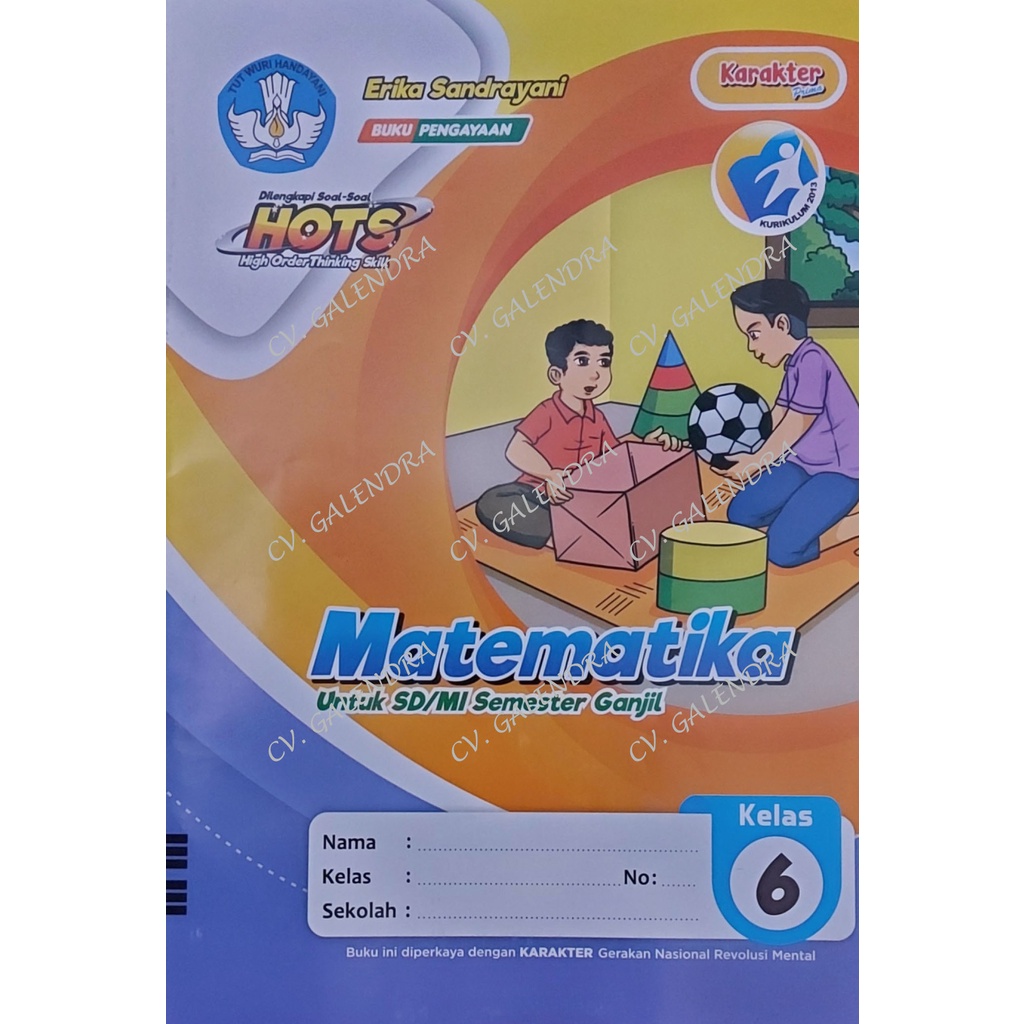 LKS Matematika SD/MI Kls 6 Semester 1 - Karakter Prima