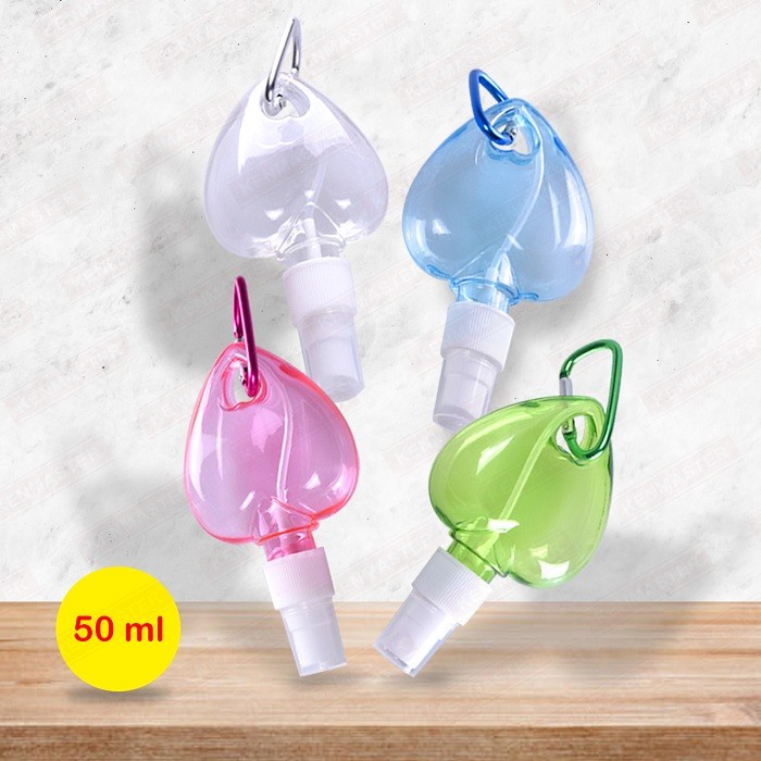 Botol Spray 50ml Gantungan Bentuk Hati Love Refill Parfum Hand Sanitizer