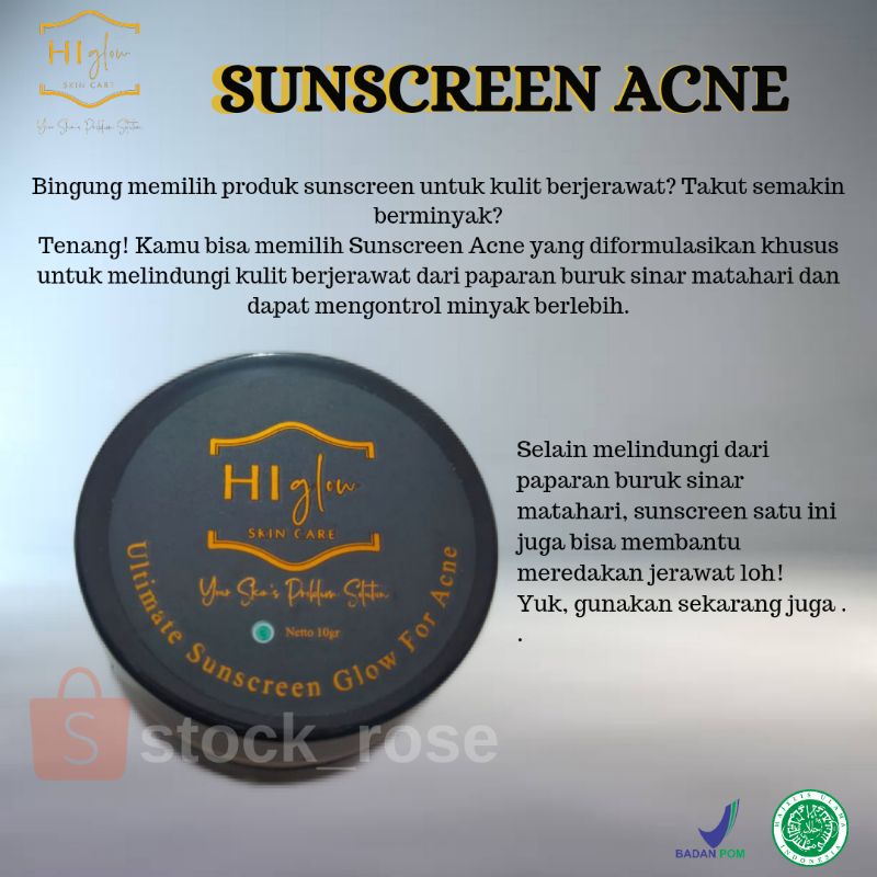 Sunscreen Acne Glow Hi Glow / Sunscreen Jerawat