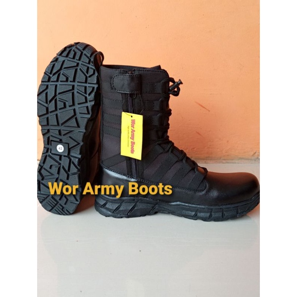 1000% Sepatu kulit sapi asli PDL model NiNJA  TNI POLRI Security by Wor Army Boots