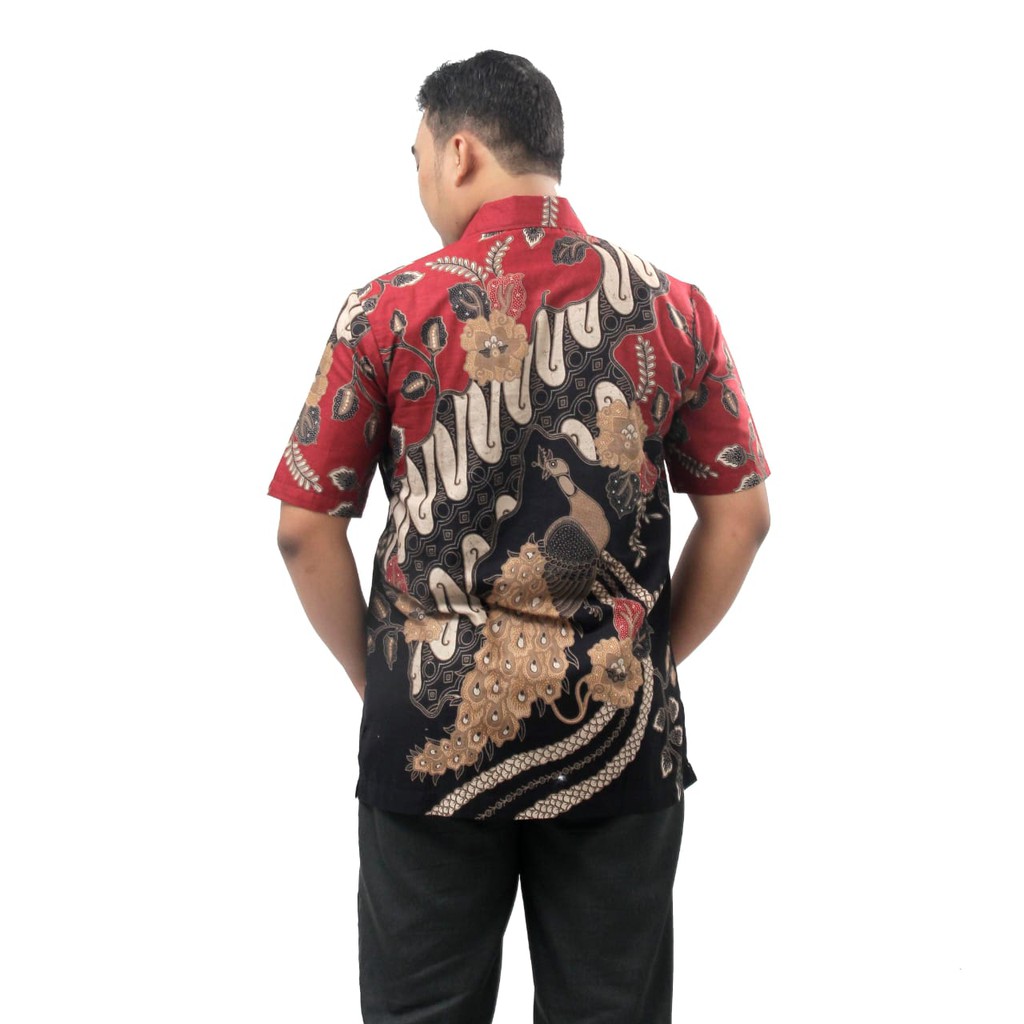 Couple Batik Dres Wanita Kemeja Pria Warna Navi S-M-L-XL-XXL-3L-4L-5L Batik Dua Putri Collection