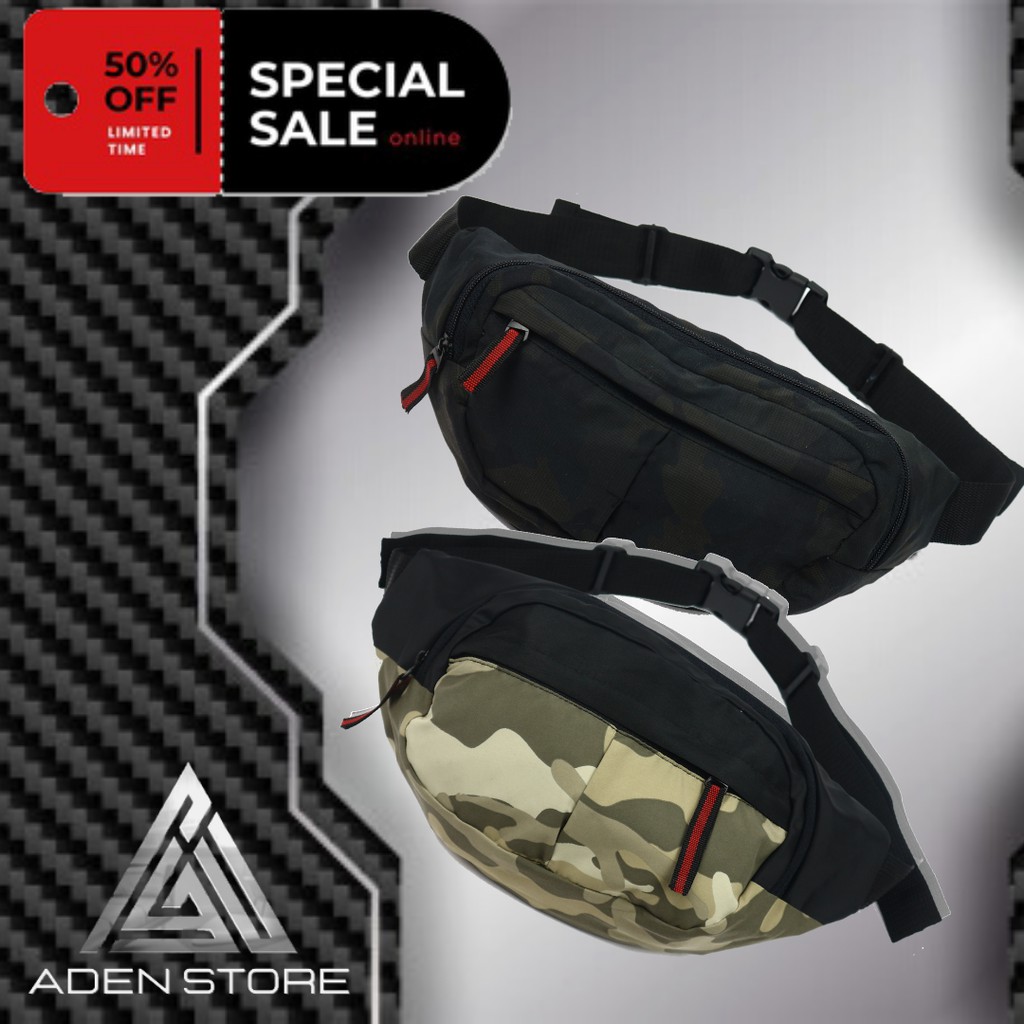 WaistBag Camo Tas Slempang Pria Army Tas Pinggang Motif Camo Sling Bag Selempang COD