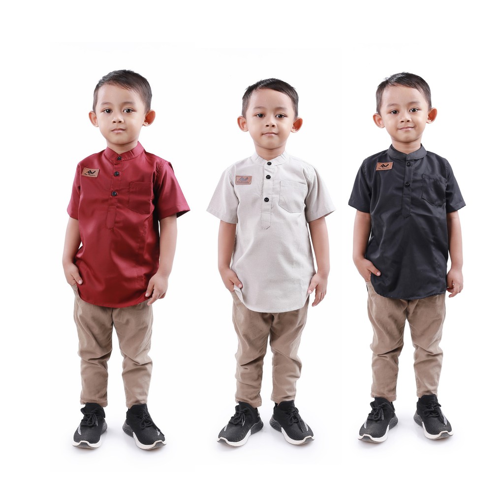 Baju Koko Kurta anak Polos Toyobo
