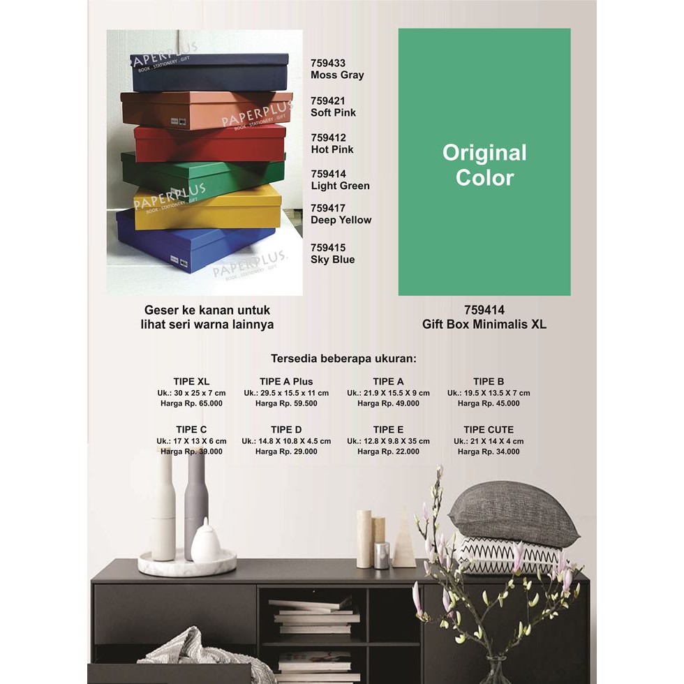

Kotak kado/Kotak Hadiah/Gift Box Minimalis XL_Spectra Light Green