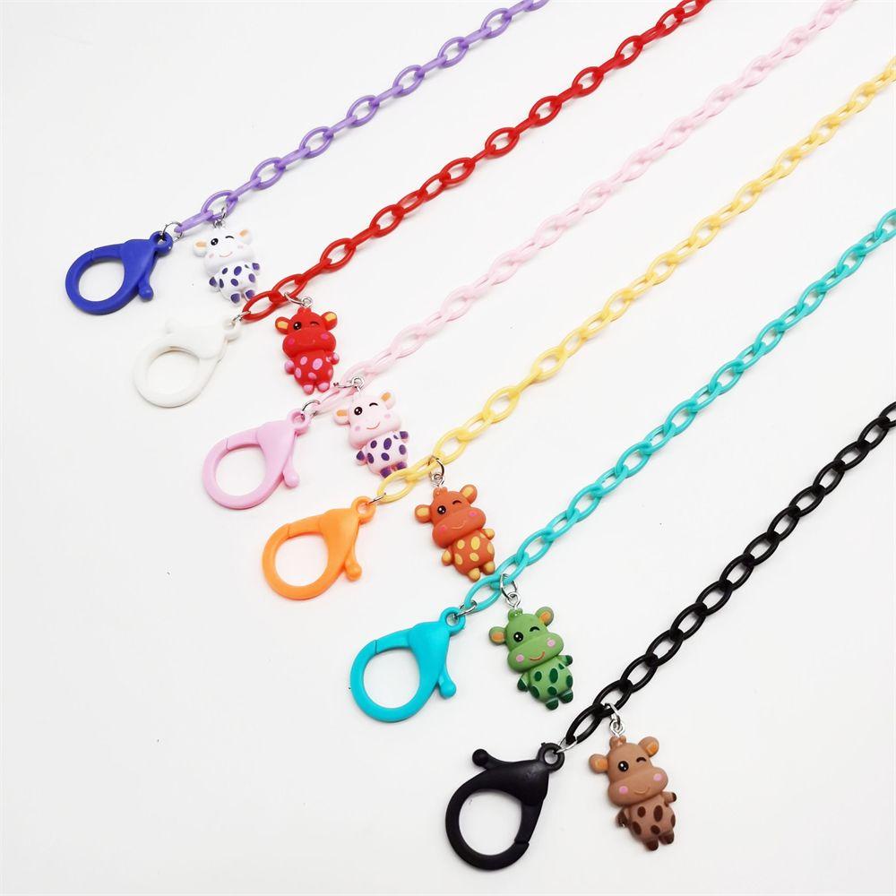 R-flower Face Cover Chain Multicolor Kartun Tutul Sapi Api Truk Rantai Akrilik Rantai Kacamata