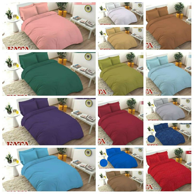 Bed cover set fata polos ukuran 160/180x200