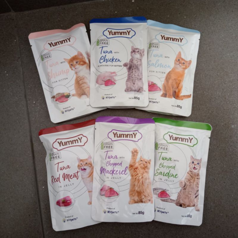 Yummy Cat  Sachet 85 gr All Variant | makanan basah kucing yummy sachet kucing