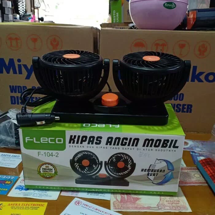 Kipas Angin Mobil Fleco F-104-2 Double Blower