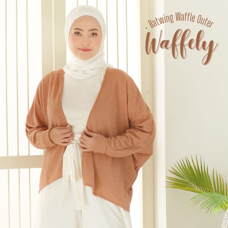 WAFFELY BATWING OUTER | outer knit waffle model batwing oversize