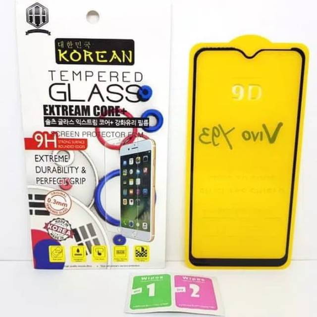 KOREAN Tempered Glass Vivo Y93 6.2 inchi FULL SCREEN Guard TG 5D Vivo Y95 FULL GLUE Anti Gores Kaca