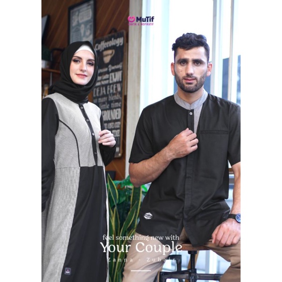 COUPLE MUTIF ZANNA - ZUBAIR GAMIS ZANNA TAUPE BLACK KOKO ZUBAIR BLACK TAUPE