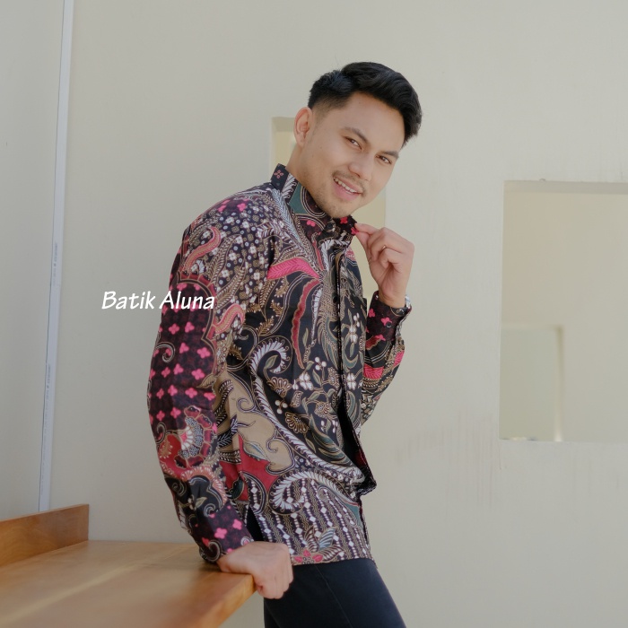 Baju Batik Pria Lengan Panjang Modern Seragam Batik Sragenan PCW 002