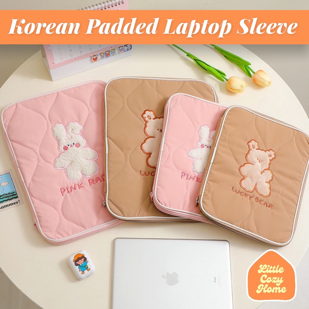 Korean Padded Laptop 11 13 INCH Sleeve / Sarung Pouch Komputer Macbook Mac Book Air / Motif Karakter Korean Style Ala Korea / Asus Acer Lenovo HP Huawei 11 12 13 14 15 inch