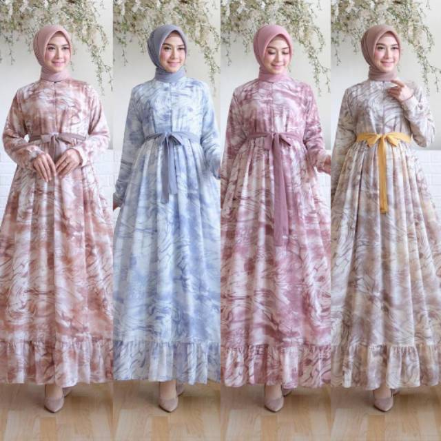 gamis ceruti motif abstrak