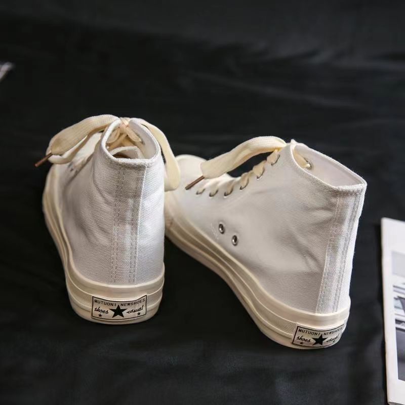 COD SEPATU SNEAKERS WANITA KANVAS WHITE IMPORT 005